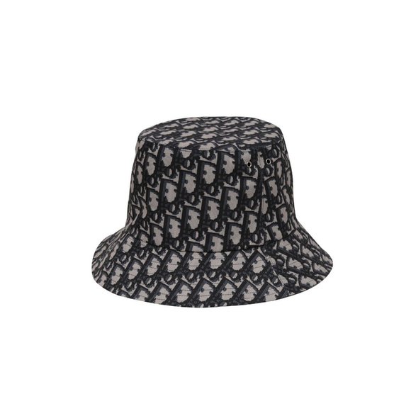 Dior Women Oblique Reversible Teddy-D Brim Bucket Hat Grey Blue Logo Cap Size 58 main image 7